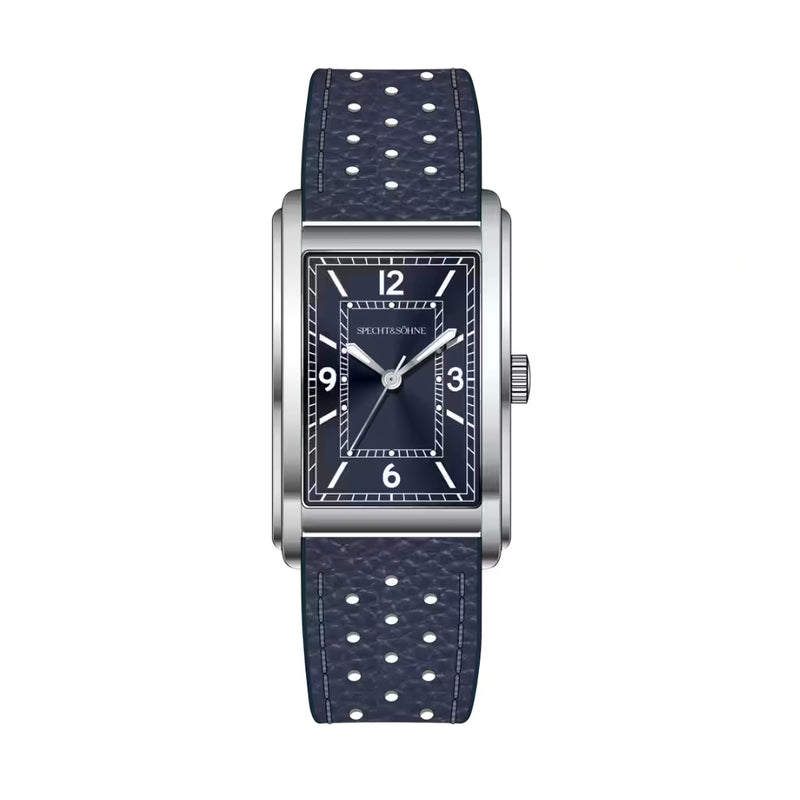 Specht & Söhne Virtus Blue — Relógio Masculino Quadrado Azul Com Pulseira De Couro