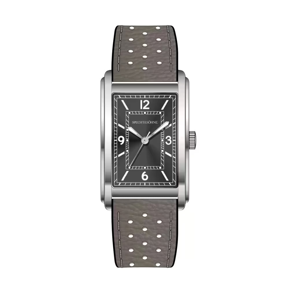 Specht & Söhne Virtus Gray - Relógio de Luxo Quadrado Cinza